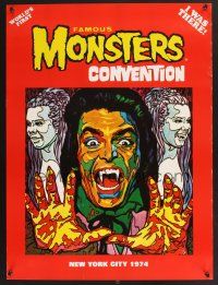 3c342 FAMOUS MONSTERS CONVENTION convention special 21x28 '74 cool horror artwork, world's first!