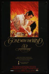 3c413 GONE WITH THE WIND video 23x36 video poster R89 best art of Clark Gable & Vivien Leigh!