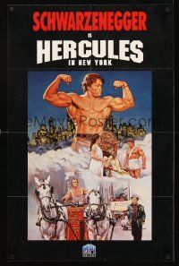 3c507 HERCULES IN NEW YORK video special22x34 R90s image of barechested Schwarzenegger in 1st movie!