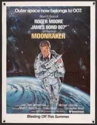 3c498 MOONRAKER teaser special 21x27 '79 art of Roger Moore as James Bond by Daniel Goozee!