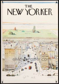 3c375 NEW YORKER special 29x42 '76 classic Saul Steinberg art of view of the world!