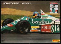 3c355 PIRELLI TIRES special 24x33 '86 racing tires, cool image of Benetton F1 race car!