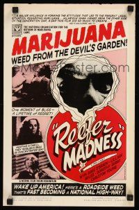 3c434 REEFER MADNESS 2-sided special 12x18 R70s teens & marijuana, the weed from Devil's garden!