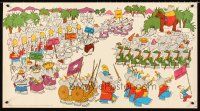 3c465 STORY OF BABAR, THE LITTLE ELEPHANT TV special 17x32 '68 cool art from classic cartoon!