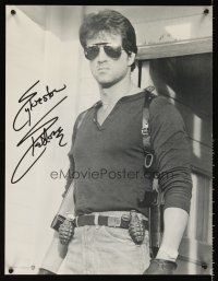 3c456 SYLVESTER STALLONE special 17x22 '86 great classic image of heavily-armed star from Cobra!