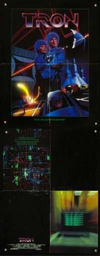 3c457 TRON DS promo special 17x22 poster '82 Walt Disney sci-fi, Jeff Bridges, cool design!