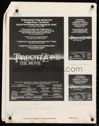 3c416 TWILIGHT ZONE 9 page ad campaign '83 George Miller, Spielberg, Joe Dante, Serling TV series!