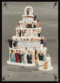 3c475 WEDDING special 18x26 '78 Robert Altman, artwork of cast on huge cake!