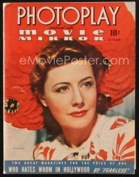 3d114 PHOTOPLAY magazine October 1941 great close portrait of Irene Dunne by Ray Jones!