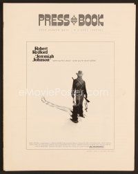 3d146 JEREMIAH JOHNSON pressbook '72 cool artwork of Robert Redford, directed by Sydney Pollack!
