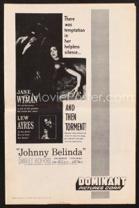 3d150 JOHNNY BELINDA pressbook R56 Jane Wyman was alone with terror and torment, Lew Ayres