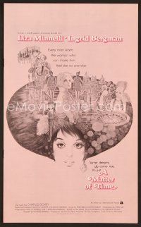 3d178 MATTER OF TIME pressbook '76 cool Ted CoConis artwork of Liza Minnelli & Ingrid Bergman!