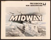 3d181 MIDWAY pressbook '76 Charlton Heston, Henry Fonda, dramatic naval battle art!