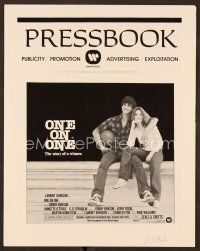 3d193 ONE ON ONE pressbook '77 great image of Robby Benson holding basketball & Annette O'Toole!