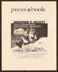 3d199 RAGE pressbook '72 George C. Scott is on a rampage for good reason!