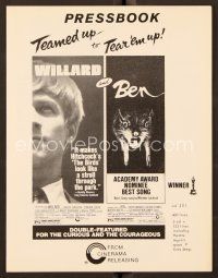 3d231 WILLARD/BEN pressbook '73 classic killer rat movies teamed up to tear 'em up!
