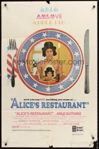 3e026 ALICE'S RESTAURANT 1sh '69 Arlo Guthrie, musical comedy directed by Arthur Penn!