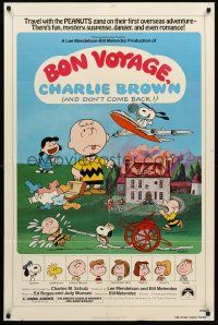 3e098 BON VOYAGE CHARLIE BROWN 1sh '80 Peanuts, Snoopy, Charles M. Schulz art!