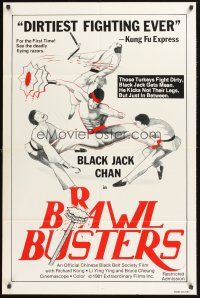 3e104 BRAWL BUSTERS 1sh '80s martial arts kung fu, those turkeys fight dirty!