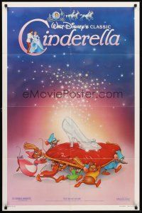 3e160 CINDERELLA slipper style 1sh R87 Walt Disney classic romantic musical fantasy cartoon!