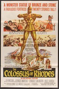 3e175 COLOSSUS OF RHODES 1sh '61 Sergio Leone's Il colosso di Rodi, mythological Greek giant!