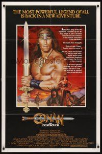 3e181 CONAN THE DESTROYER 1sh '84 Arnold Schwarzenegger is the most powerful legend of all!