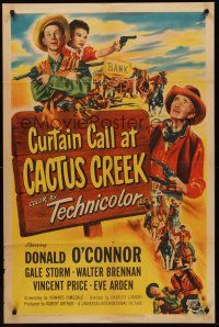3e212 CURTAIN CALL AT CACTUS CREEK 1sh '50 Donald O'Connor, Gale Storm, riot on western frontier!