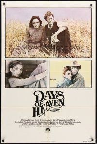 3e221 DAYS OF HEAVEN 1sh '78 Richard Gere, Brooke Adams, directed by Terrence Malick!