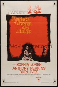 3e240 DESIRE UNDER THE ELMS 1sh '58 sexy Sophia Loren, Anthony Perkins, from Eugene O'Neill play!