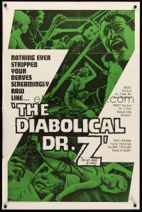 3e247 DIABOLICAL DR Z 1sh '66 director Jess Franco strips your nerves screamingly raw!