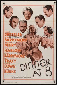 3e252 DINNER AT 8 1sh R62 Jean Harlow in one of the most classic all-star romantic comedies!