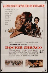 3e261 DOCTOR ZHIVAGO 1sh R80 Omar Sharif, Julie Christie, David Lean English epic, Terpning art!