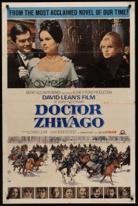 3e262 DOCTOR ZHIVAGO style B 1sh '65 Omar Sharif, Julie Christie, David Lean English epic!