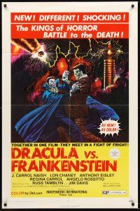 3e273 DRACULA VS. FRANKENSTEIN 1sh '71 monster art of the kings of horror battling to the death!