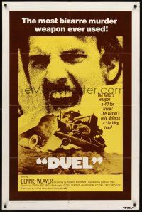 3e283 DUEL int'l 1sh '72 Steven Spielberg, Dennis Weaver, most bizarre murder weapon ever used!