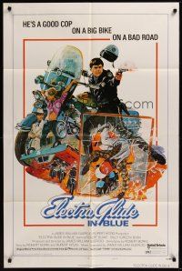 3e300 ELECTRA GLIDE IN BLUE style B 1sh '73 cool Blossom art of motorcycle cop Robert Blake!