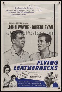 3e359 FLYING LEATHERNECKS military 1sh R60s air-devils John Wayne & Robert Ryan, Howard Hughes