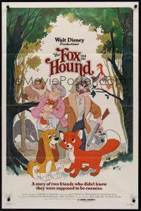 3e374 FOX & THE HOUND 1sh '81 two friends who didn't know they were supposed to be enemies!