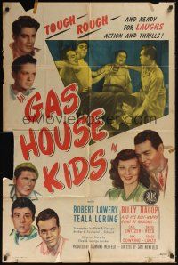 3e397 GAS HOUSE KIDS 1sh '46 Robert Lowery, Teala Loring, Billy Halop, Alfalfa!