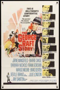 3e400 GEORGE RAFT STORY 1sh '61 art of sexy Jayne Mansfield in fur & Ray Danton!