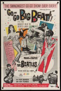 3e418 GO-GO BIGBEAT 1sh '65 The Beatles and other rockers, the swingingest go-go show ever!