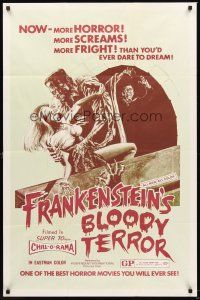 3e456 HELL'S CREATURES 1sh '71 Paul Naschy, Manuel Manzaneque, Frankenstein's Bloody Terror!