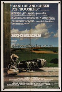 3e474 HOOSIERS 1sh '86 Indiana college sports, best basketball movie ever, great image!
