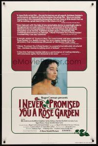 3e493 I NEVER PROMISED YOU A ROSE GARDEN 1sh '77 close-up of mental patient Kathleen Quinlan!