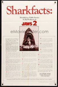 3e509 JAWS 2 sharkfacts style 1sh '78 just when you thought it was safe to go back in the water!