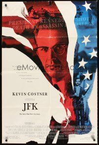 3e512 JFK DS 1sh '91 directed by Oliver Stone, Kevin Costner as Jim Garrison!