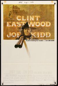 3e515 JOE KIDD 1sh '72 cool art of Clint Eastwood pointing double-barreled shotgun!