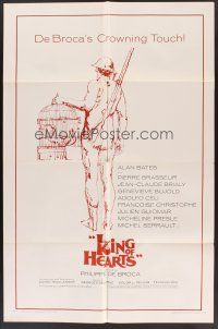 3e525 KING OF HEARTS 1sh '67 Philippe De Broca's Le Roi de coeur, Bates, Genevieve Bujold