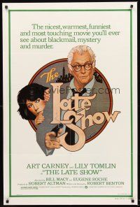 3e544 LATE SHOW 1sh '77 great artwork of Art Carney & Lily Tomlin by Richard Amsel!
