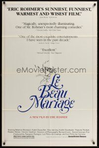 3e546 LE BEAU MARIAGE 1sh '82 French romantic comedy directed by Eric Rohmer!